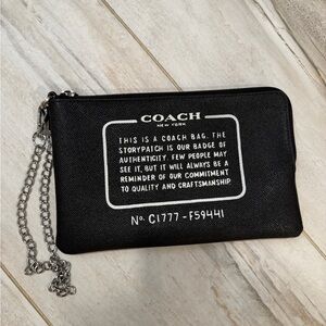 Coach Black Wristlet Clutch with Silver Chain
